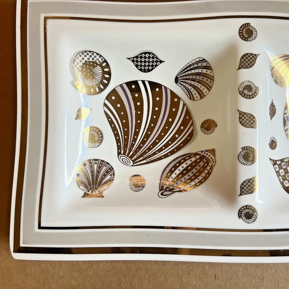 VTG Georges Briard Double Platter | Shell Design |‎ MCM Elegance